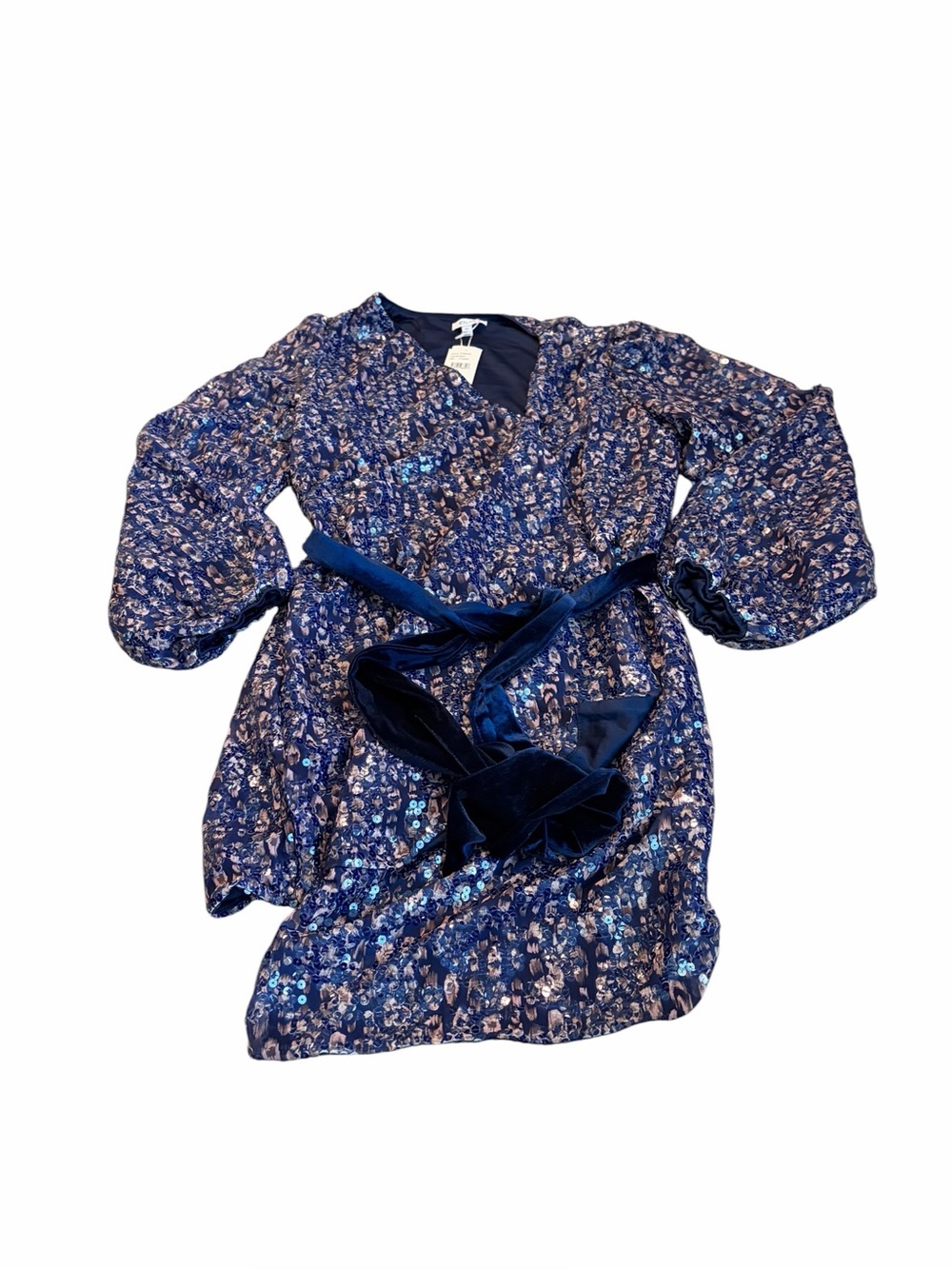 BTFL-LIFE sequin mini wrap dress nwt